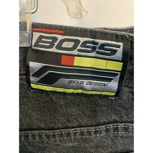 Mens‎ Size 40  BOSS Baggy Black Denim Shorts Y2K Skater Hip Hop grunge vintage